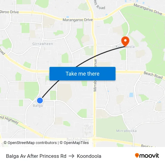 Balga Av After Princess Rd to Koondoola map
