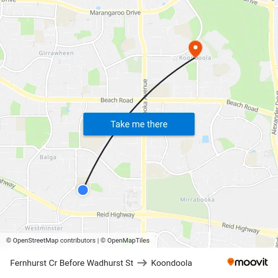 Fernhurst Cr Before Wadhurst St to Koondoola map