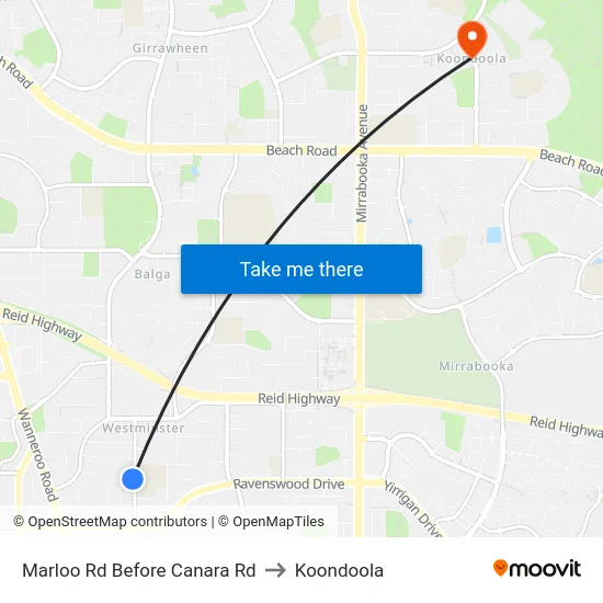 Marloo Rd Before Canara Rd to Koondoola map