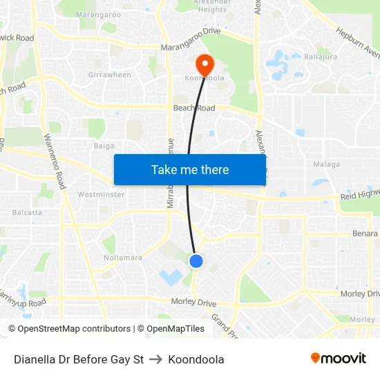 Dianella Dr Before Gay St to Koondoola map