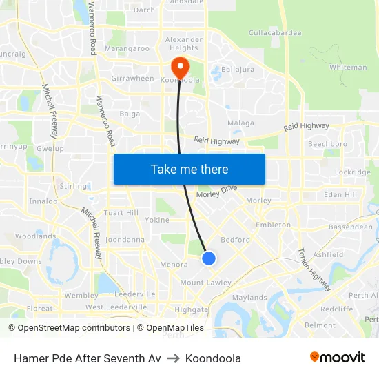 Hamer Pde After Seventh Av to Koondoola map