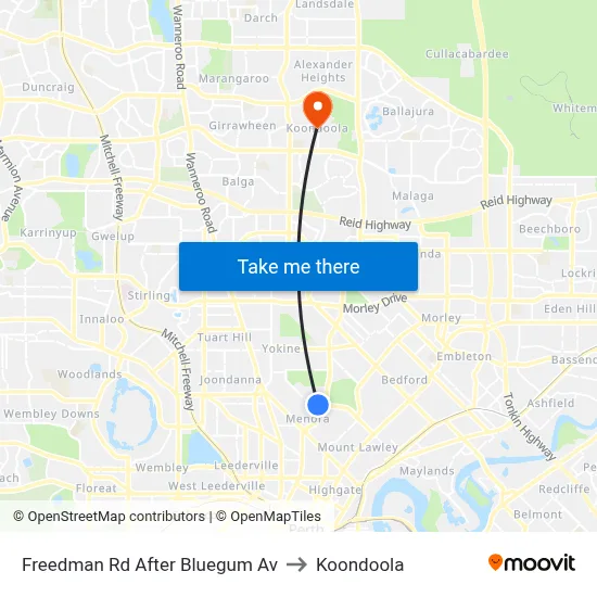 Freedman Rd After Bluegum Av to Koondoola map