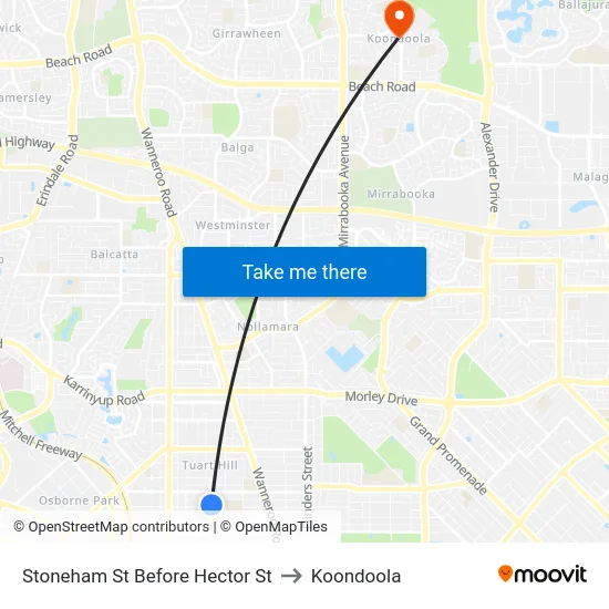 Stoneham St Before Hector St to Koondoola map