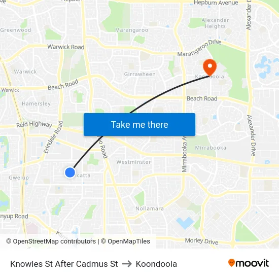 Knowles St After Cadmus St to Koondoola map