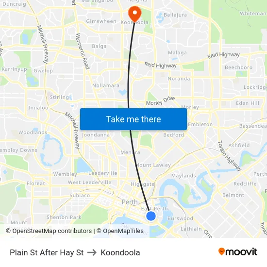 Plain St After Hay St to Koondoola map