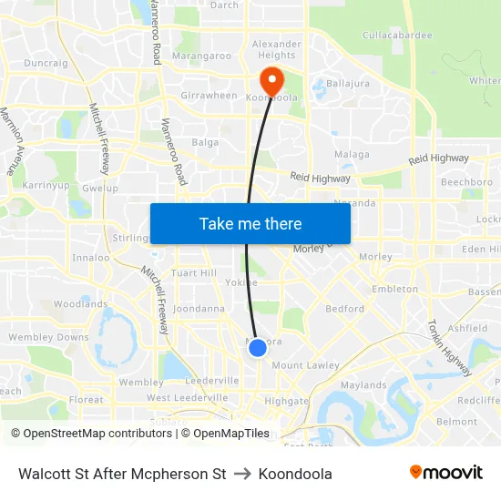 Walcott St After Mcpherson St to Koondoola map