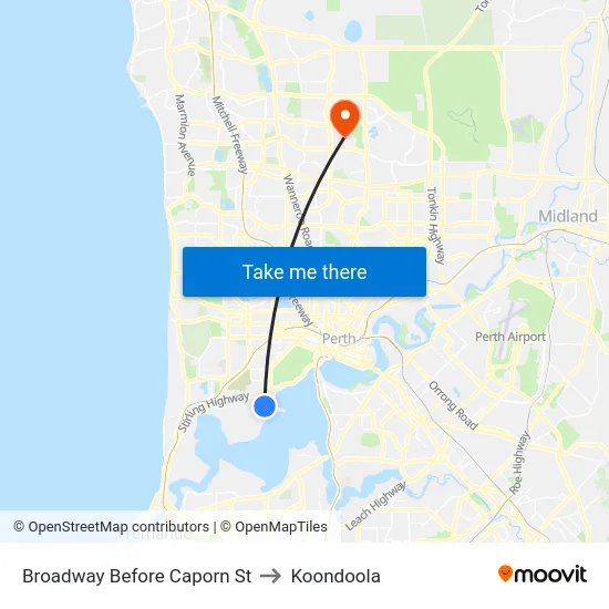 Broadway   Before Caporn St to Koondoola map
