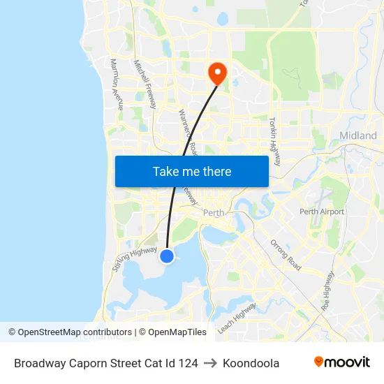 Broadway   Caporn Street Cat Id 124 to Koondoola map