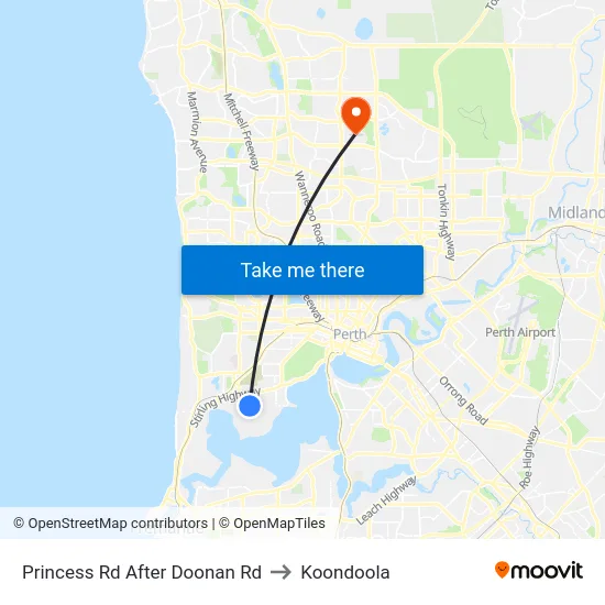 Princess Rd After Doonan Rd to Koondoola map