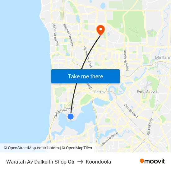 Waratah Av Dalkeith Shop Ctr to Koondoola map