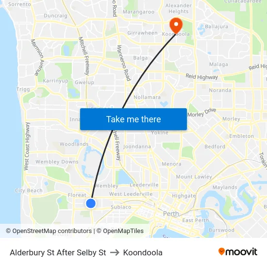 Alderbury St After Selby St to Koondoola map