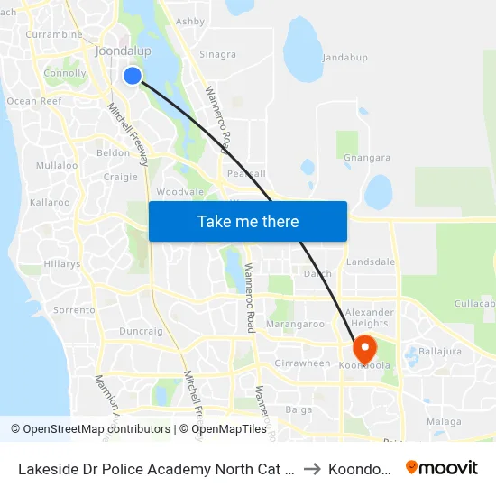 Lakeside Dr Police Academy North Cat Id 7 to Koondoola map