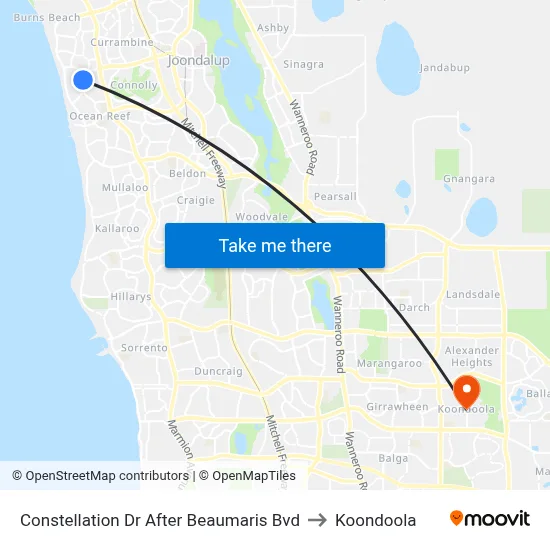Constellation Dr After Beaumaris Bvd to Koondoola map