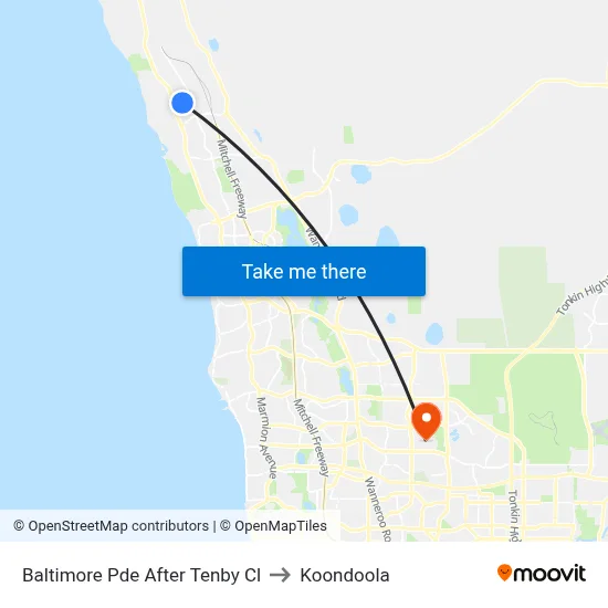 Baltimore Pde After Tenby Cl to Koondoola map