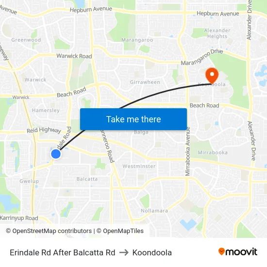 Erindale Rd After Balcatta Rd to Koondoola map
