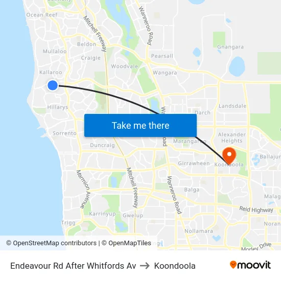 Endeavour Rd After Whitfords Av to Koondoola map