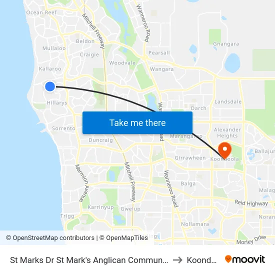 St Marks Dr St Mark's Anglican Community School to Koondoola map