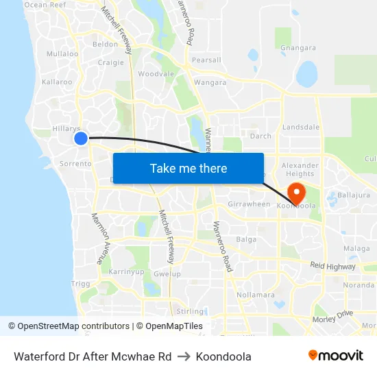 Waterford Dr After Mcwhae Rd to Koondoola map