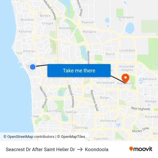 Seacrest Dr After Saint Helier Dr to Koondoola map
