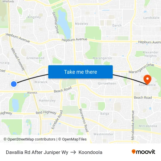 Davallia Rd After Juniper Wy to Koondoola map