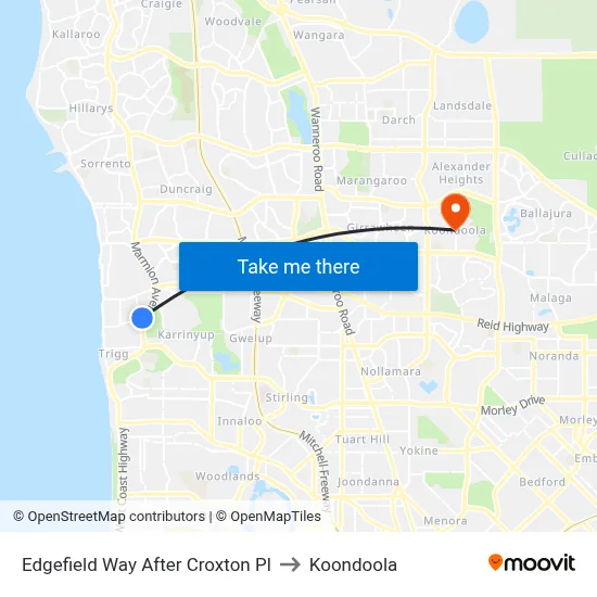 Edgefield Way After Croxton Pl to Koondoola map