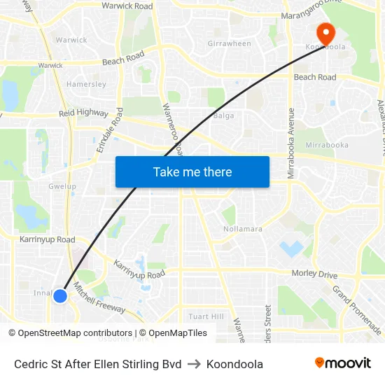 Cedric St After Ellen Stirling Bvd to Koondoola map