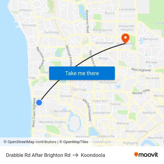 Drabble Rd After Brighton Rd to Koondoola map