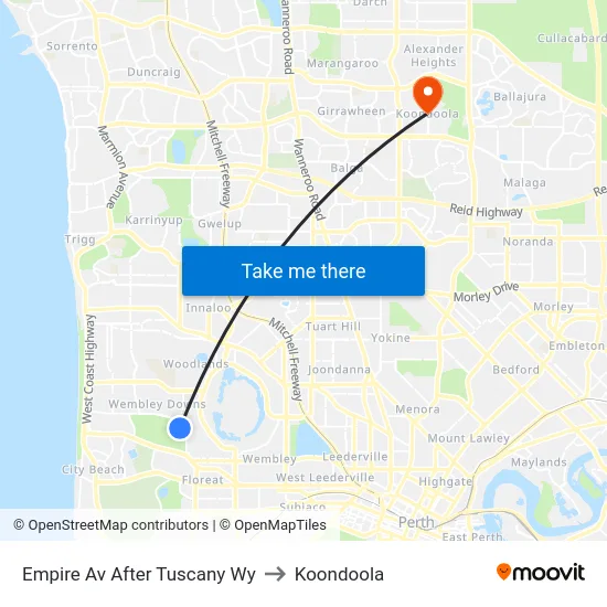 Empire Av After Tuscany Wy to Koondoola map