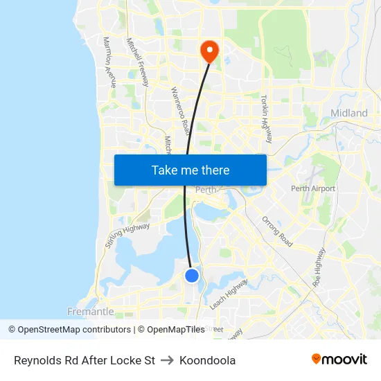 Reynolds Rd After Locke St to Koondoola map