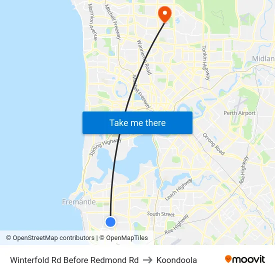 Winterfold Rd Before Redmond Rd to Koondoola map