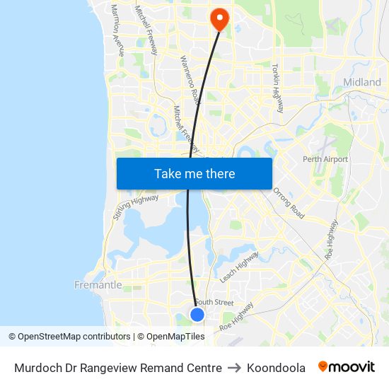 Murdoch Dr Rangeview Remand Centre to Koondoola map