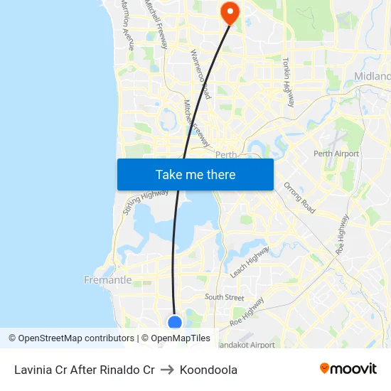 Lavinia Cr After Rinaldo Cr to Koondoola map