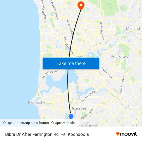 Bibra Dr After Farrington Rd to Koondoola map