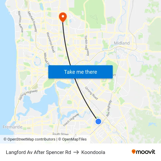 Langford Av After Spencer Rd to Koondoola map