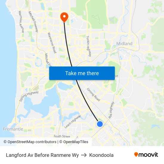 Langford Av Before Ranmere Wy to Koondoola map