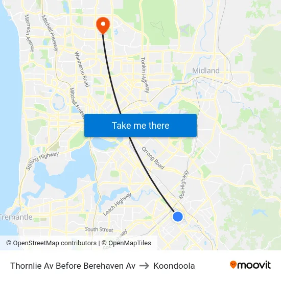 Thornlie Av Before Berehaven Av to Koondoola map