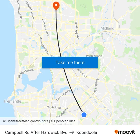 Campbell Rd After Hardwick Bvd to Koondoola map
