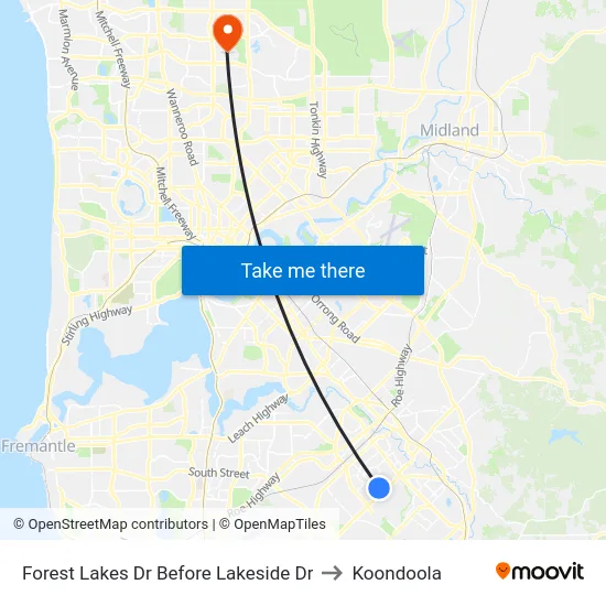 Forest Lakes Dr Before Lakeside Dr to Koondoola map