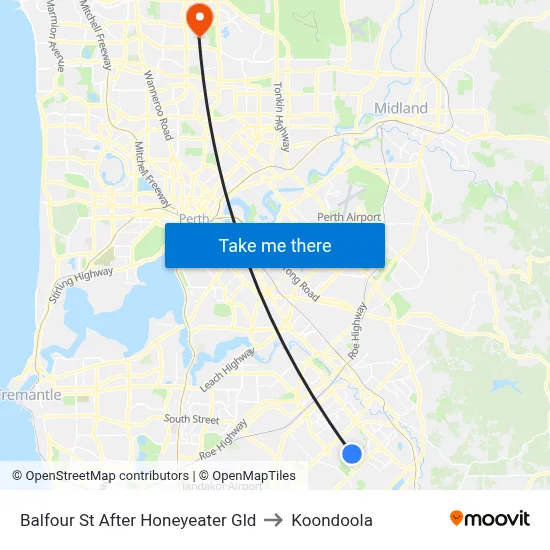 Balfour St After Honeyeater Gld to Koondoola map