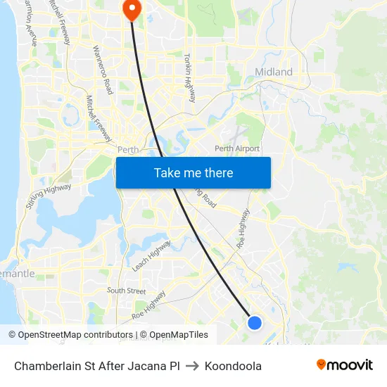 Chamberlain St After Jacana Pl to Koondoola map
