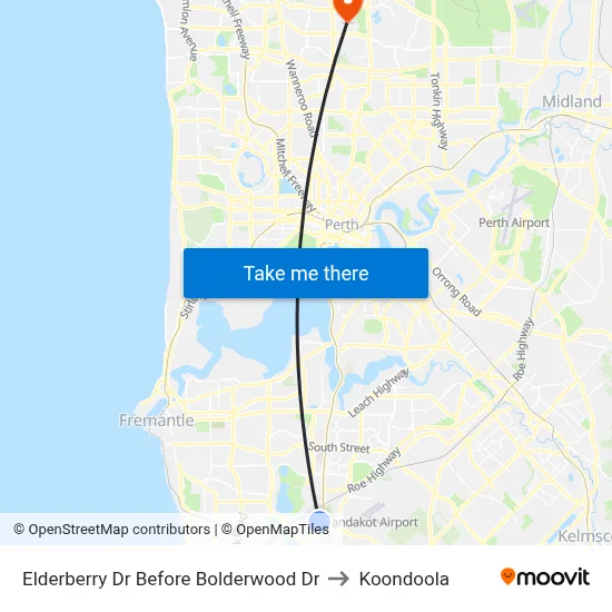 Elderberry Dr Before Bolderwood Dr to Koondoola map