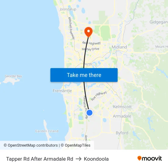 Tapper Rd After Armadale Rd to Koondoola map