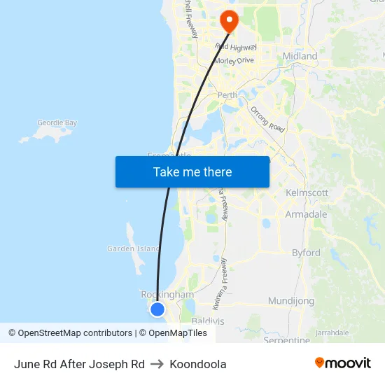 June Rd After Joseph Rd to Koondoola map