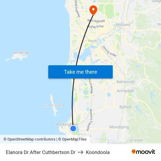 Elanora Dr After Cuthbertson Dr to Koondoola map