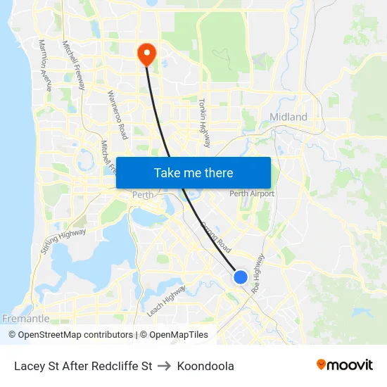 Lacey St After Redcliffe St to Koondoola map