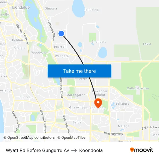 Wyatt Rd Before Gungurru Av to Koondoola map