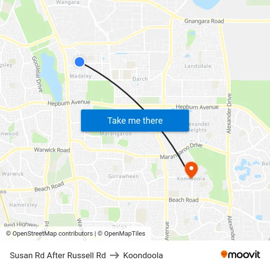 Susan Rd After Russell Rd to Koondoola map