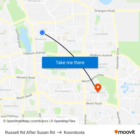 Russell Rd After Susan Rd to Koondoola map