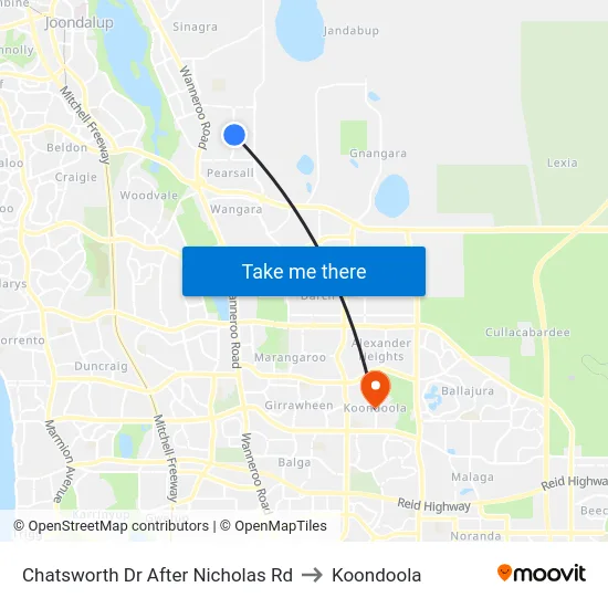 Chatsworth Dr After Nicholas Rd to Koondoola map