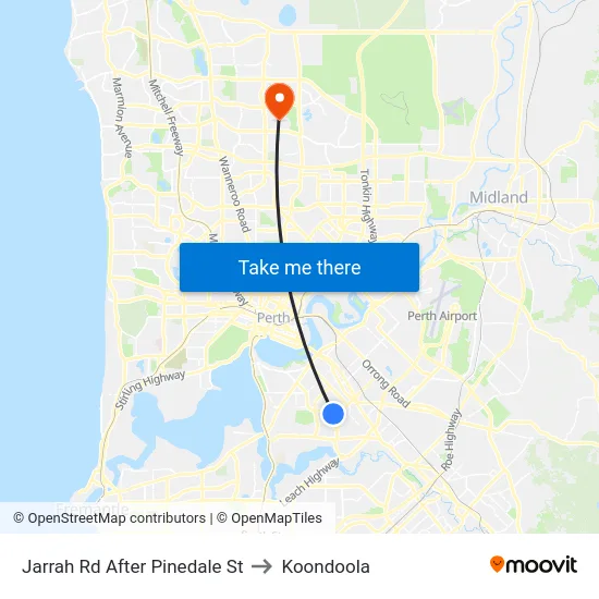 Jarrah Rd After Pinedale St to Koondoola map